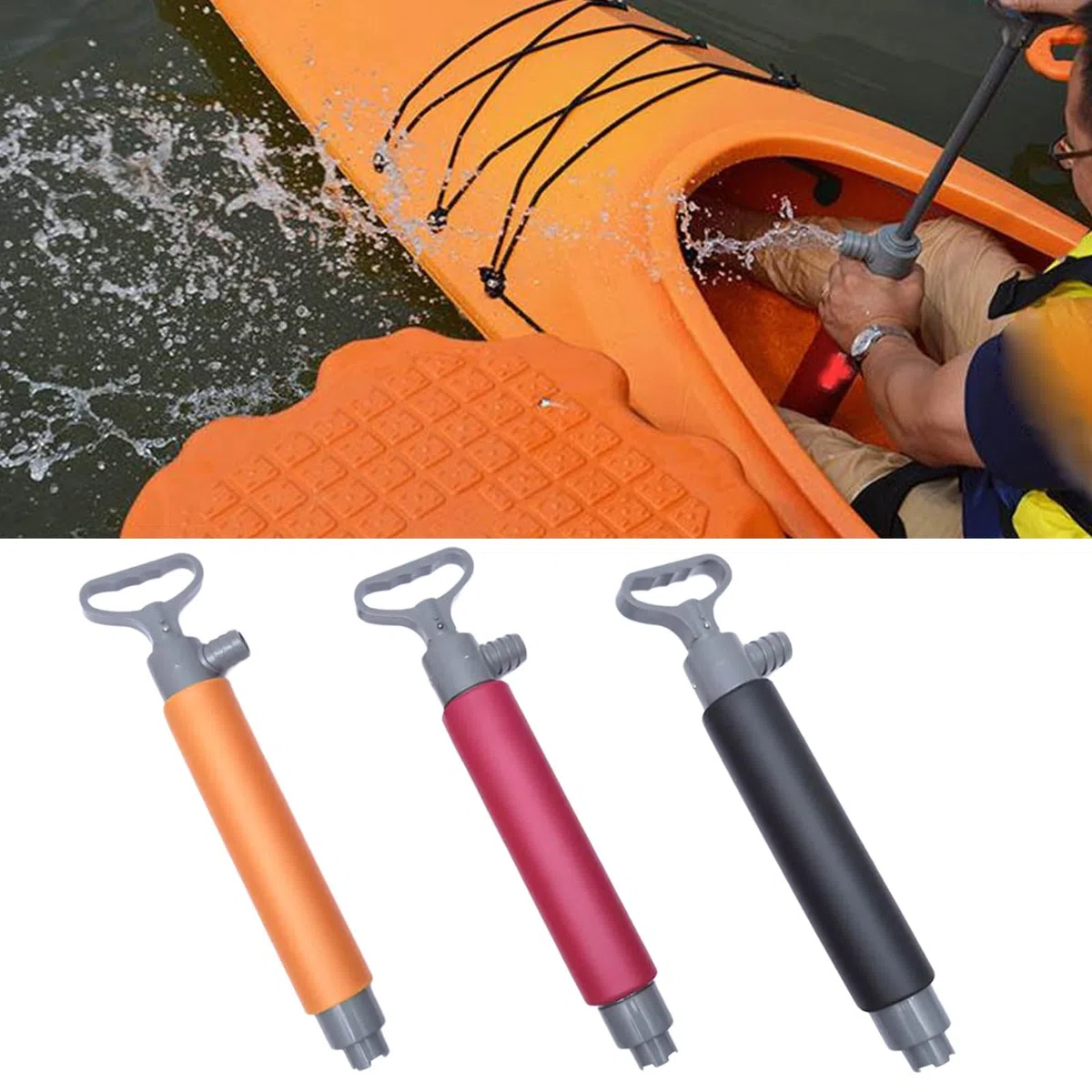 Bombas de achique de sentina para kayak, canoas y barcos, kayak, agua manual, portátil, equipo de emergencia manual, agua para canoas