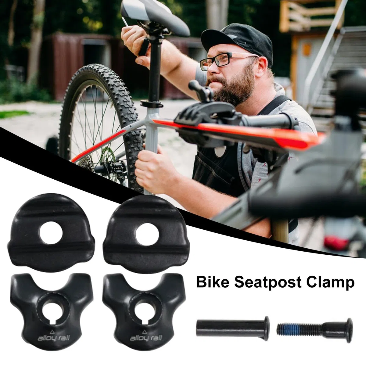 Abrazadera de tija de sillín | Clips ovalados/redondos para tubo de sillín | Clip de abrazadera de tubo de sillín Clips de tubo de tija de sillín, 7 x 9 mm/7 x 7 mm, accesorios de ciclismo, equipos de
