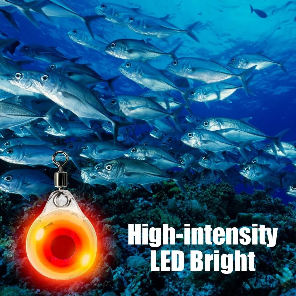 DONGKER 6 luces de señuelo de pesca, diseño de ojo de pez, lámparas de pesca subacuática para barco, pesca de hielo marino