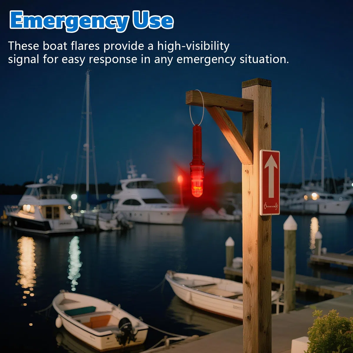 2uds Bengalas para Barcos, Bengalas de Emergencia de Barco Compactas Plástico 19cm Doble Destello Alta Visibilidad para Alarma Barco Pesquero Rescate Acuático Mantenimiento Carreteras Boyas