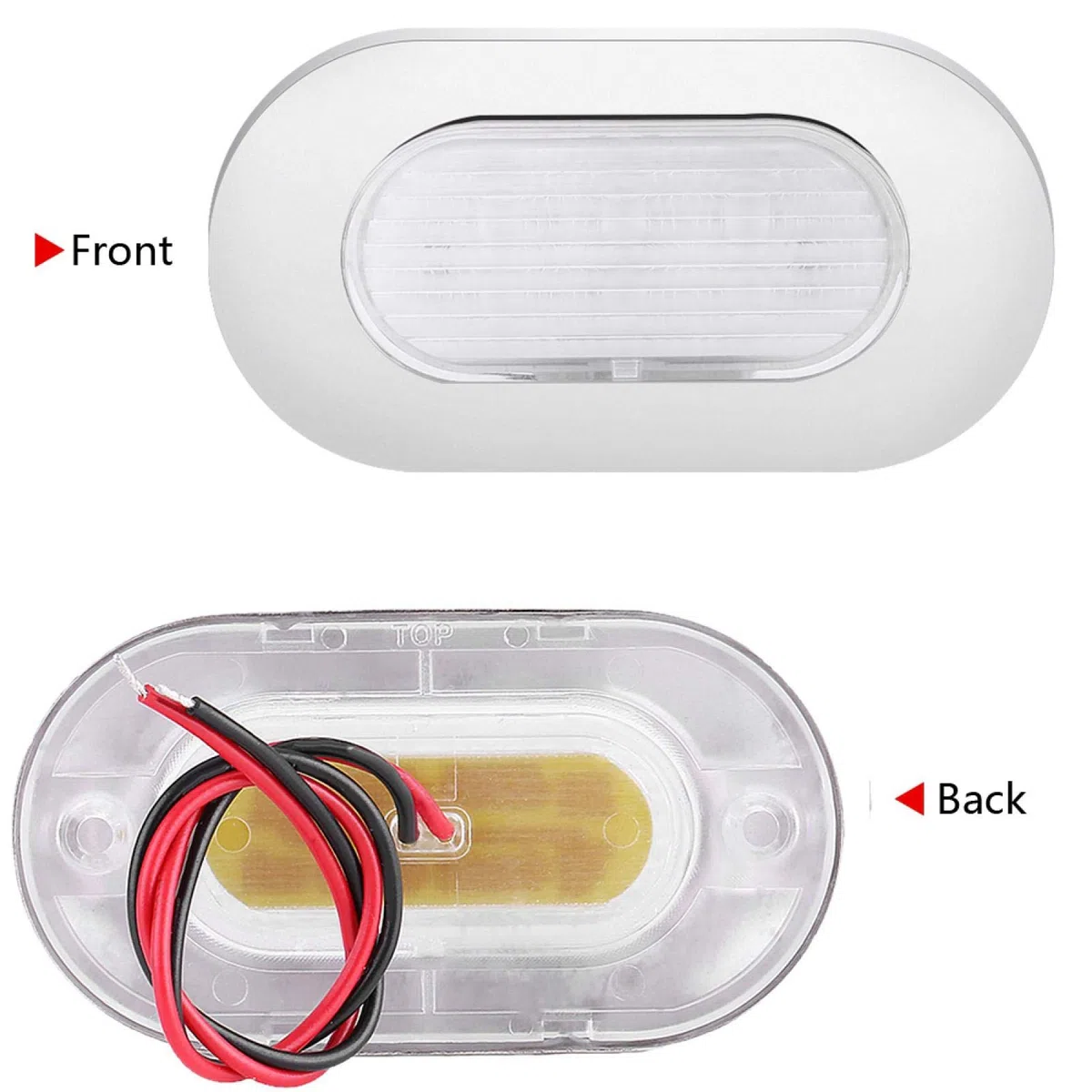 Fydun Luz de cortesía para barcos, luz de navegación 12V LED Marine Boat Yacht Acero inoxidable Luz de cortesía oblonga Uso de la plataforma de escaleras