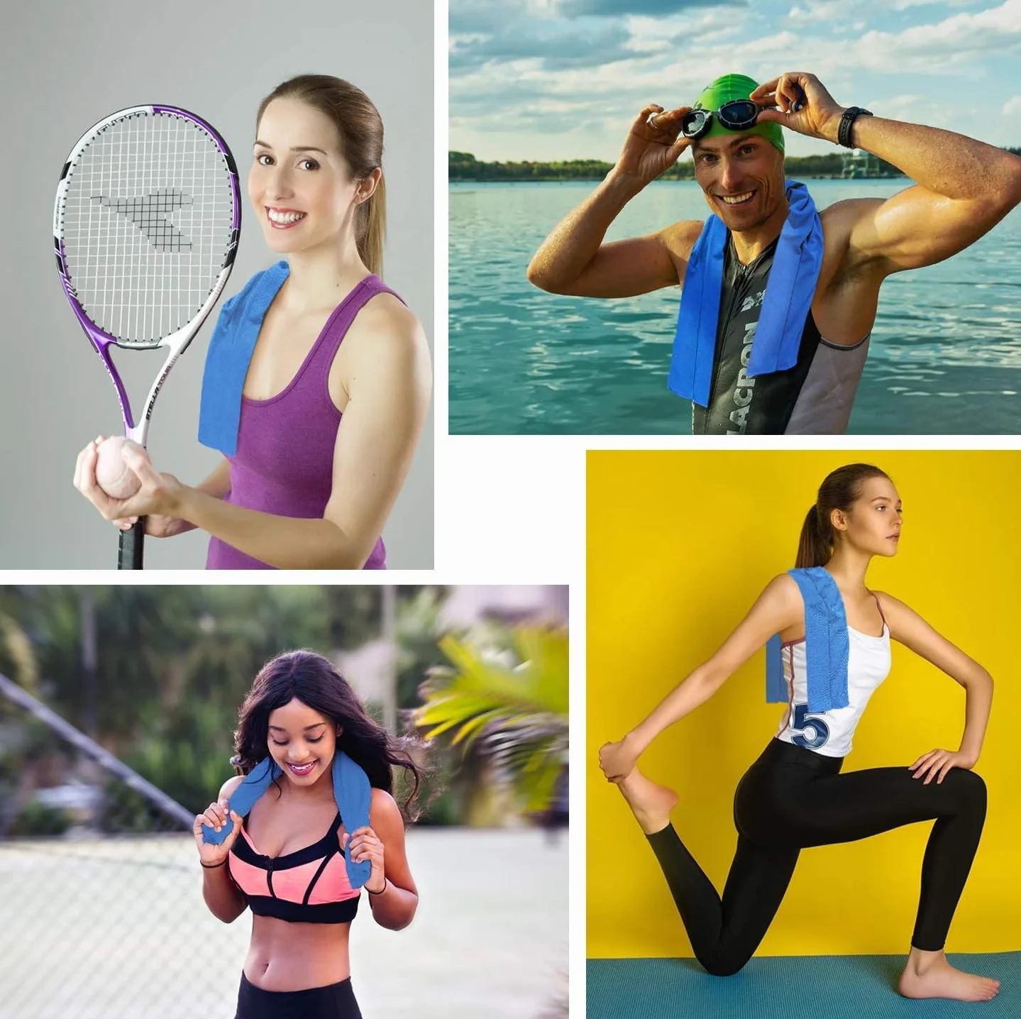 Yisscen 10PCS Cooling Towel, Enfriamiento Toalla, Toalla de Hielo, Gimnasio Toalla, Toalla Deportiva Secado rápido, para Fitness, Deporte, Viajes, Yoga