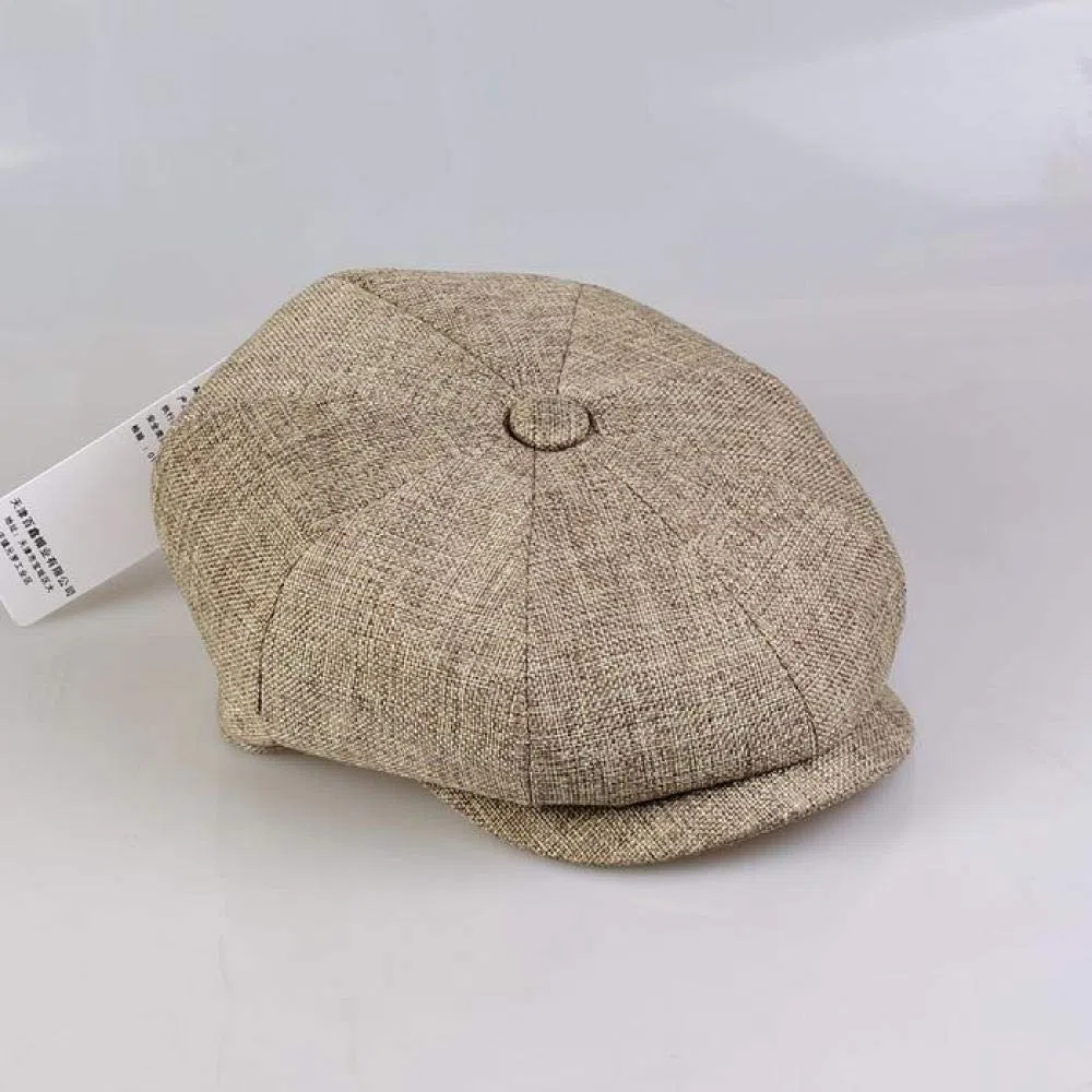 Octagon Hat Boina Transpirable de Lino Primavera y Verano Retro Newsboy Hat Men and Thin Hat Beret