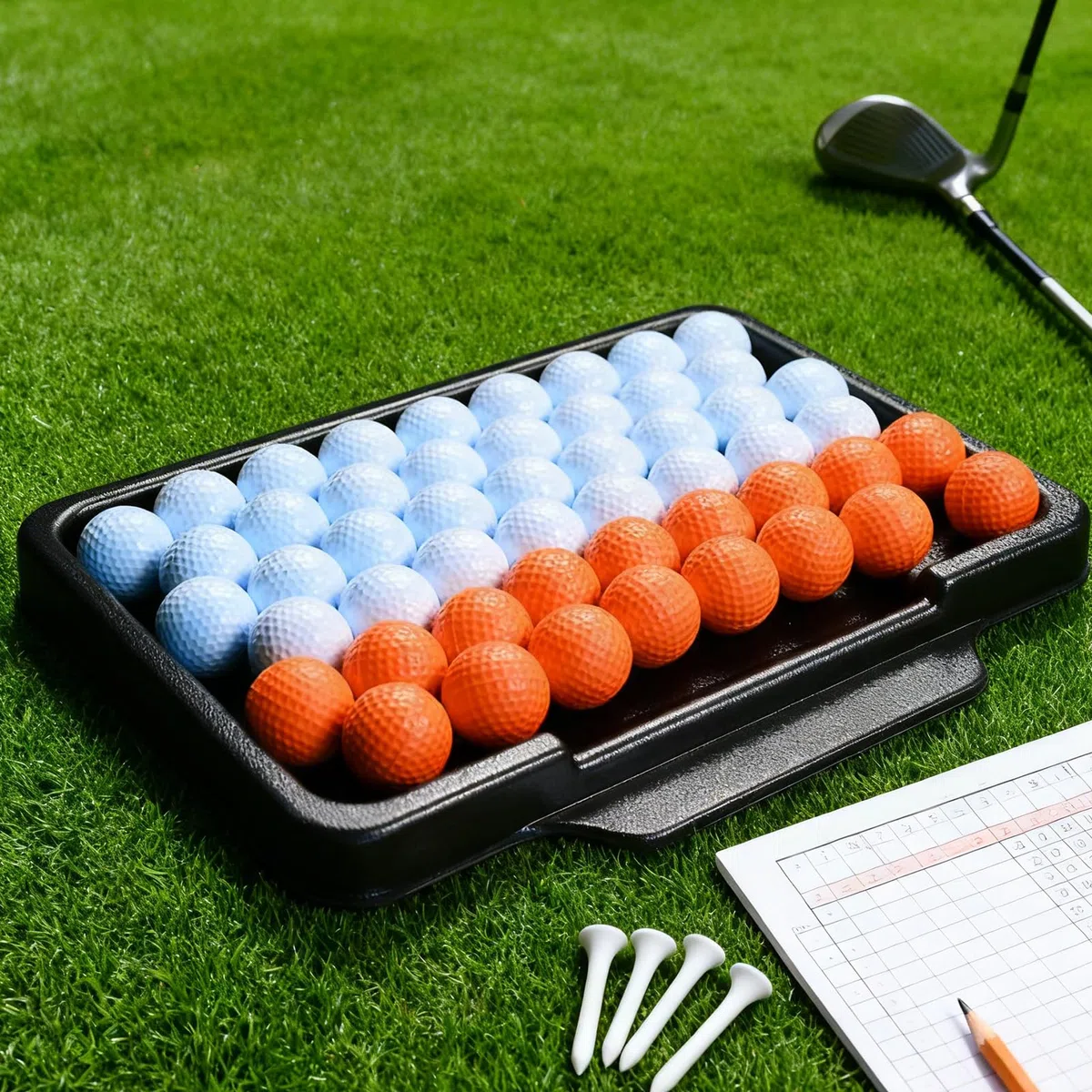 Bandeja de almacenamiento para pelotas de golf con 50+ bolas de capacidad, organizador de pelotas de golf, contenedor para hombres y mujeres, aficionados al deporte, interior y exterior, jardín