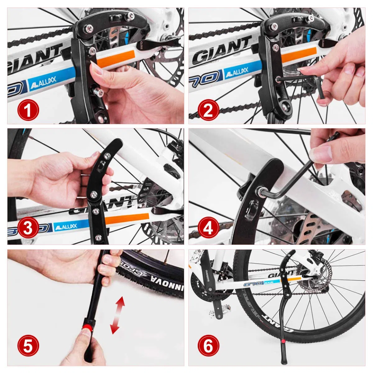 DOBEN Pata de Cabra Bicicleta Ajustable 24-29'', AleacióN de Aluminio Pata Cabra MTB