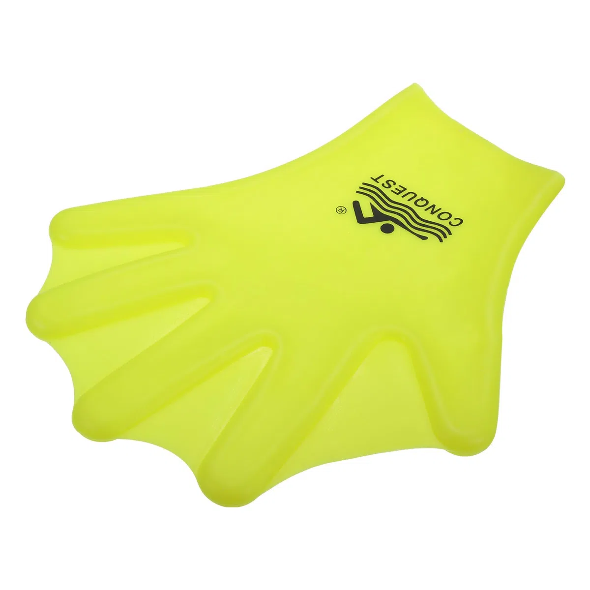 PATIKIL Guantes de Natación de Silicona 1 Par de Guantes de Natación con Dedos Completos y Palma En Forma de Red para Entrenamiento Acuático Impermeable para Adultos Amarillo