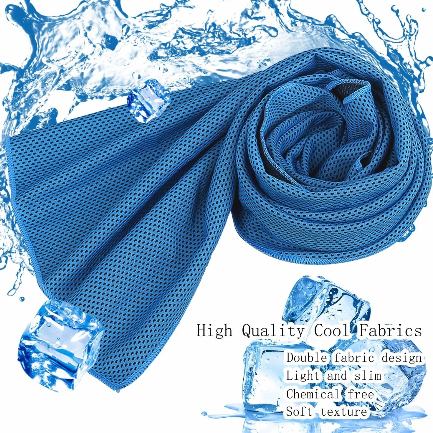 Yisscen 10PCS Cooling Towel, Enfriamiento Toalla, Toalla de Hielo, Gimnasio Toalla, Toalla Deportiva Secado rápido, para Fitness, Deporte, Viajes, Yoga