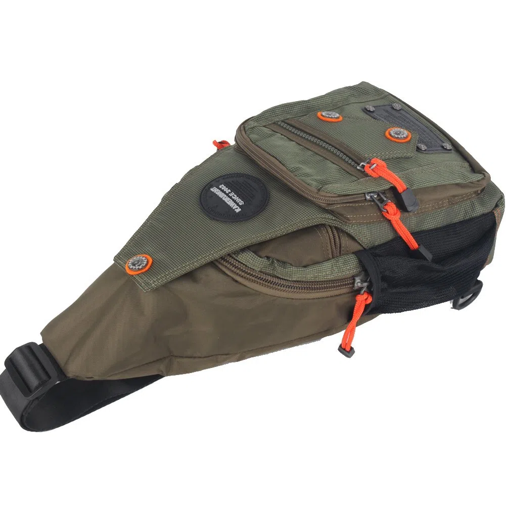 Mochila bandolera de nailon (C-verde)