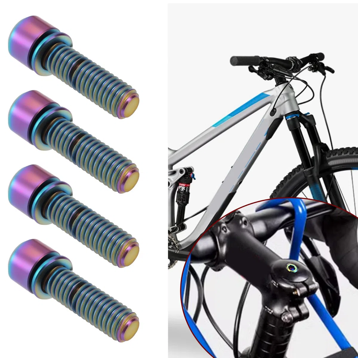 EMSea 4 Tornillos de Titanio para Bicicleta M6 X 20 Mm para Pinza de Disco de Bicicleta de Montaña Y Carretera MTB Tornillo de Freno de Disco de 26,3 X 8,7 Mm