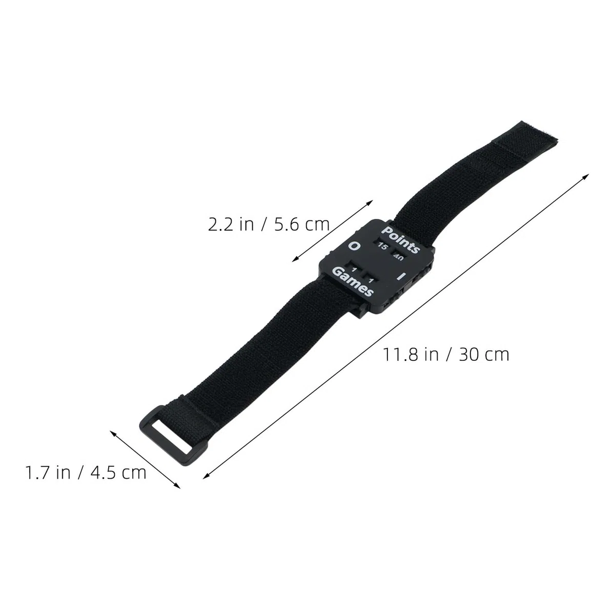 Pulsera Contador de Puntuación Ajustable Negra para Tenis, Críquet, Pádel y Pickleball, Reloj Contador Portátil de Golpes con Pantalla HD para Entrenamiento y Competición al Aire