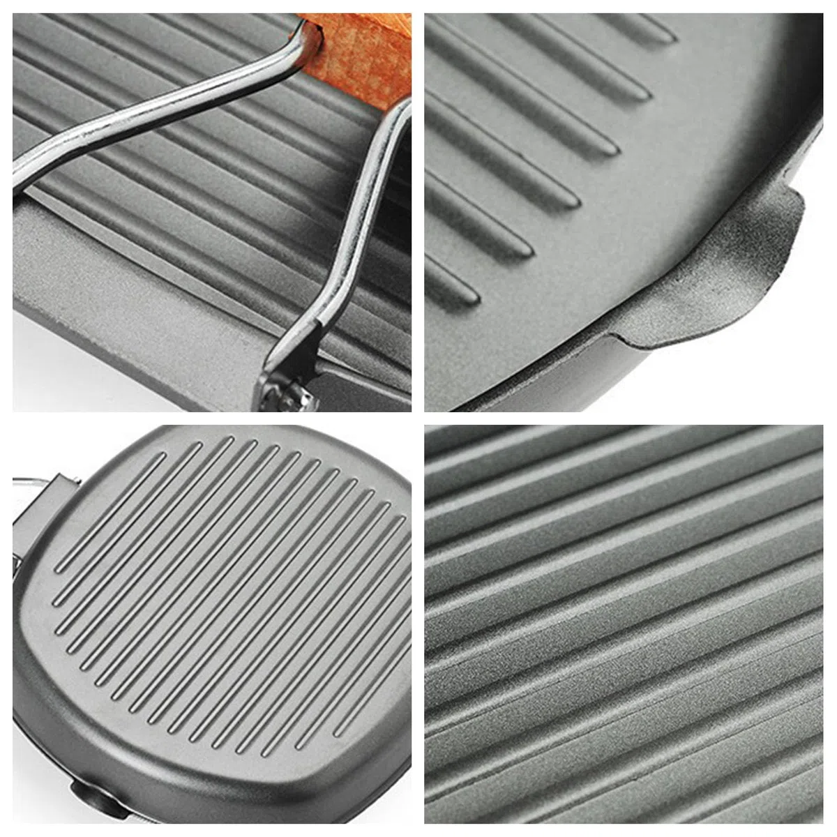 Sartén plegable con revestimiento antiadherente para picnic con asa para almacenamiento y cocina en interiores