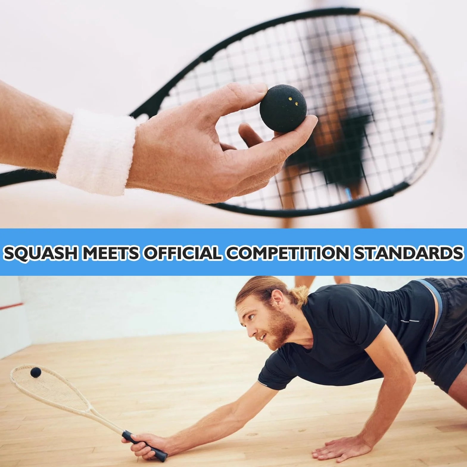 4 bolas de squash: pelota de squash de alto rebote, competición oficial, pelota de squash profesional para principiantes, competencia y entrenamiento (puntos amarillos dobles, puntos amarillos