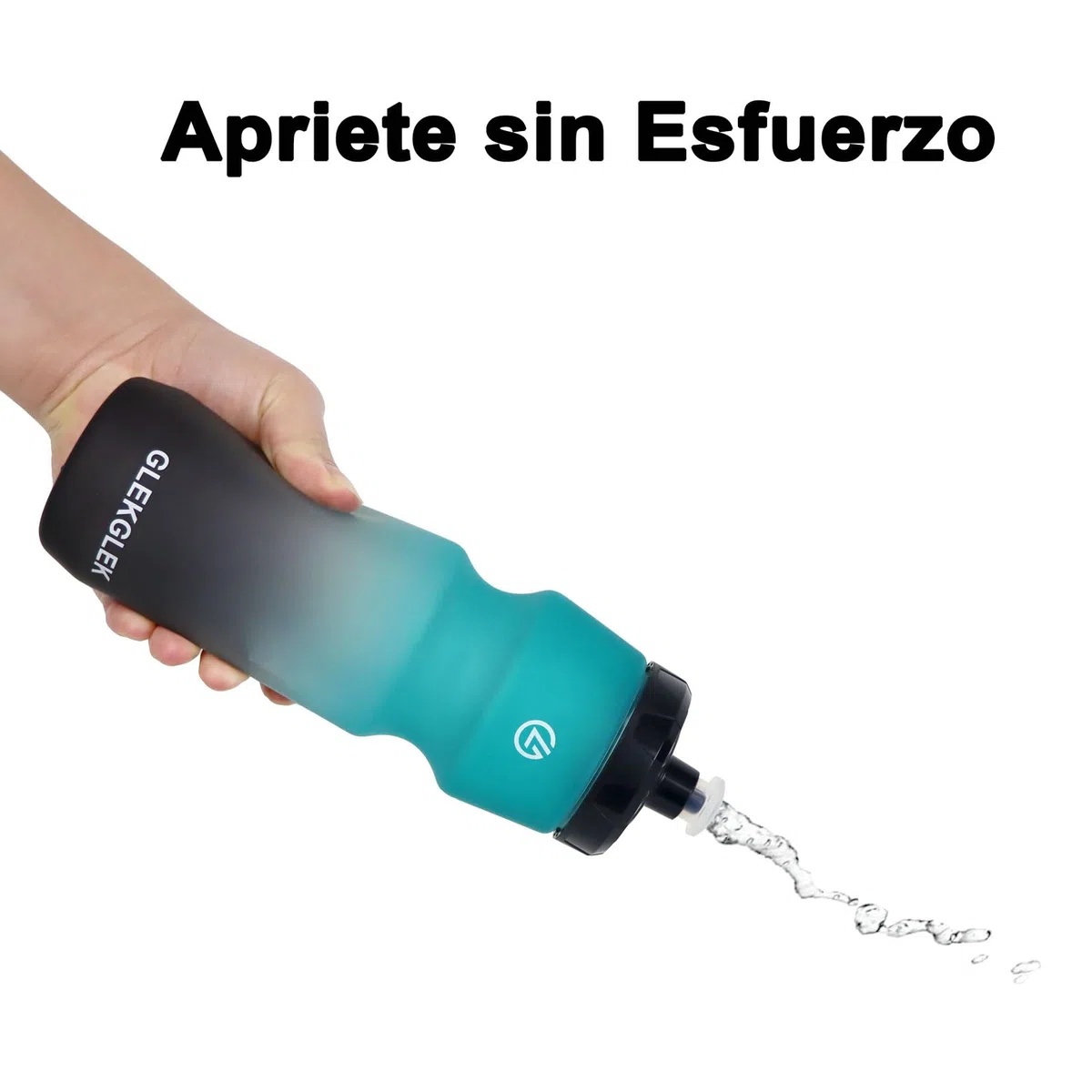 Botella Agua Gimnasio 750ml, Bidon Ciclismo sin BPA, Botellin Deportiva para Ejercicio, Nadar y Senderismo (Negro Blanco/Verde Negro)
