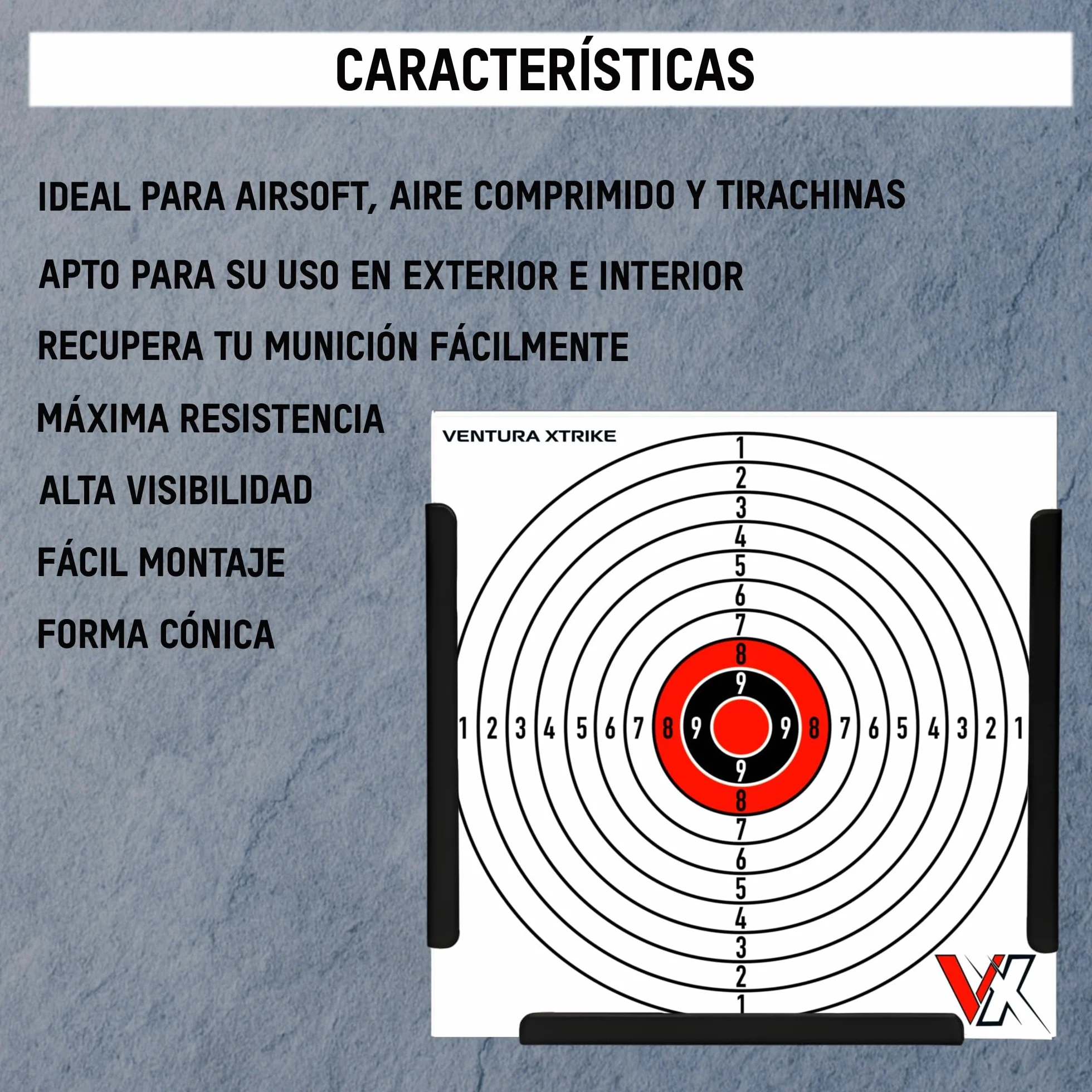 Objetivo Cazabalines de Acero 14 x 14 cm para Airsoft, Aire comprimido o Tirachinas + 50 Dianas | Diana Resistente para Entrenamiento de Precisión | Fácil Instalación | Uso Exterior e Interior