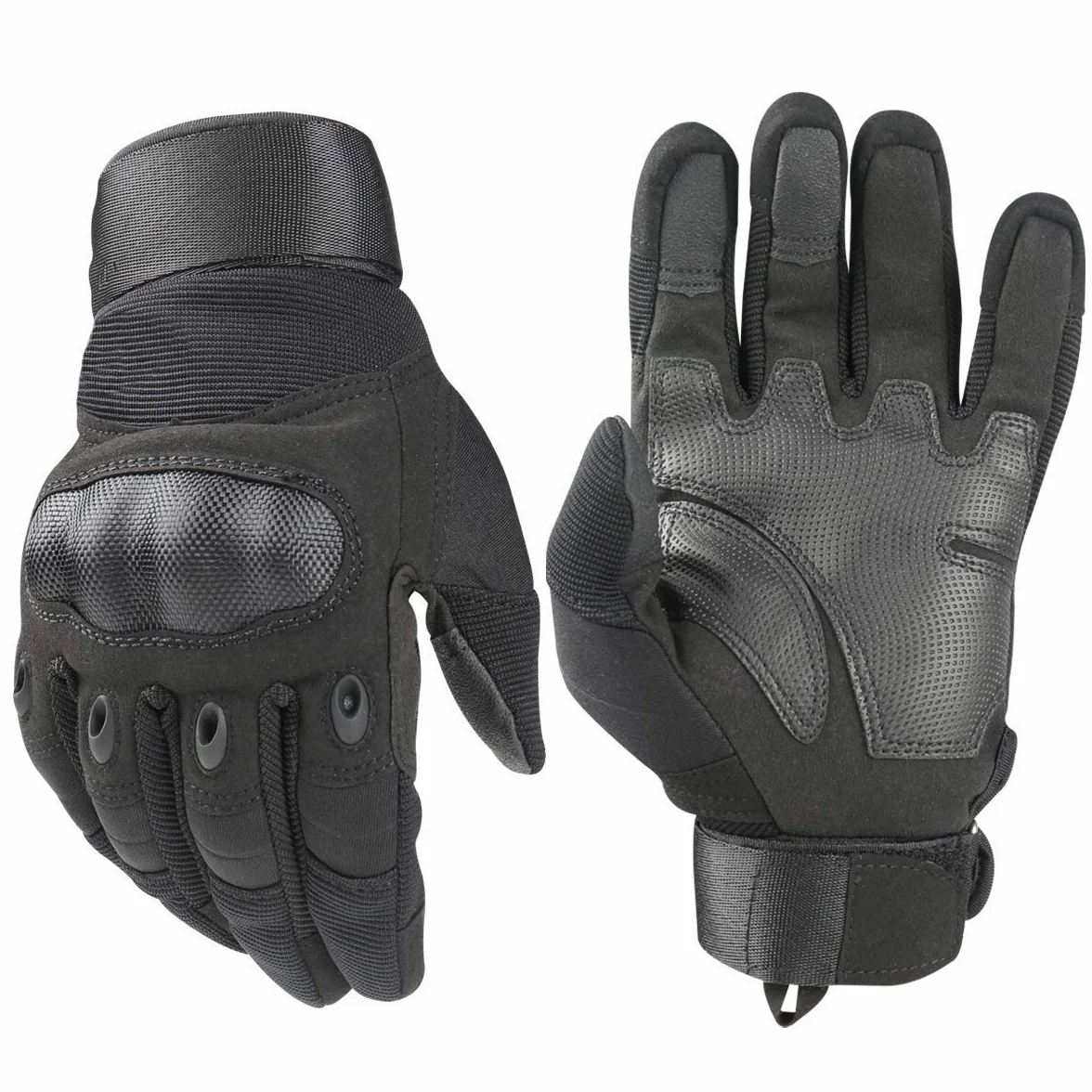 Avril Tian Guantes de protección de articulaciones, nudillos duros de goma para exteriores, guantes de pantalla táctil de dedo completo para hombres, ciclismo, motocicleta, caza, tiro, senderismo,