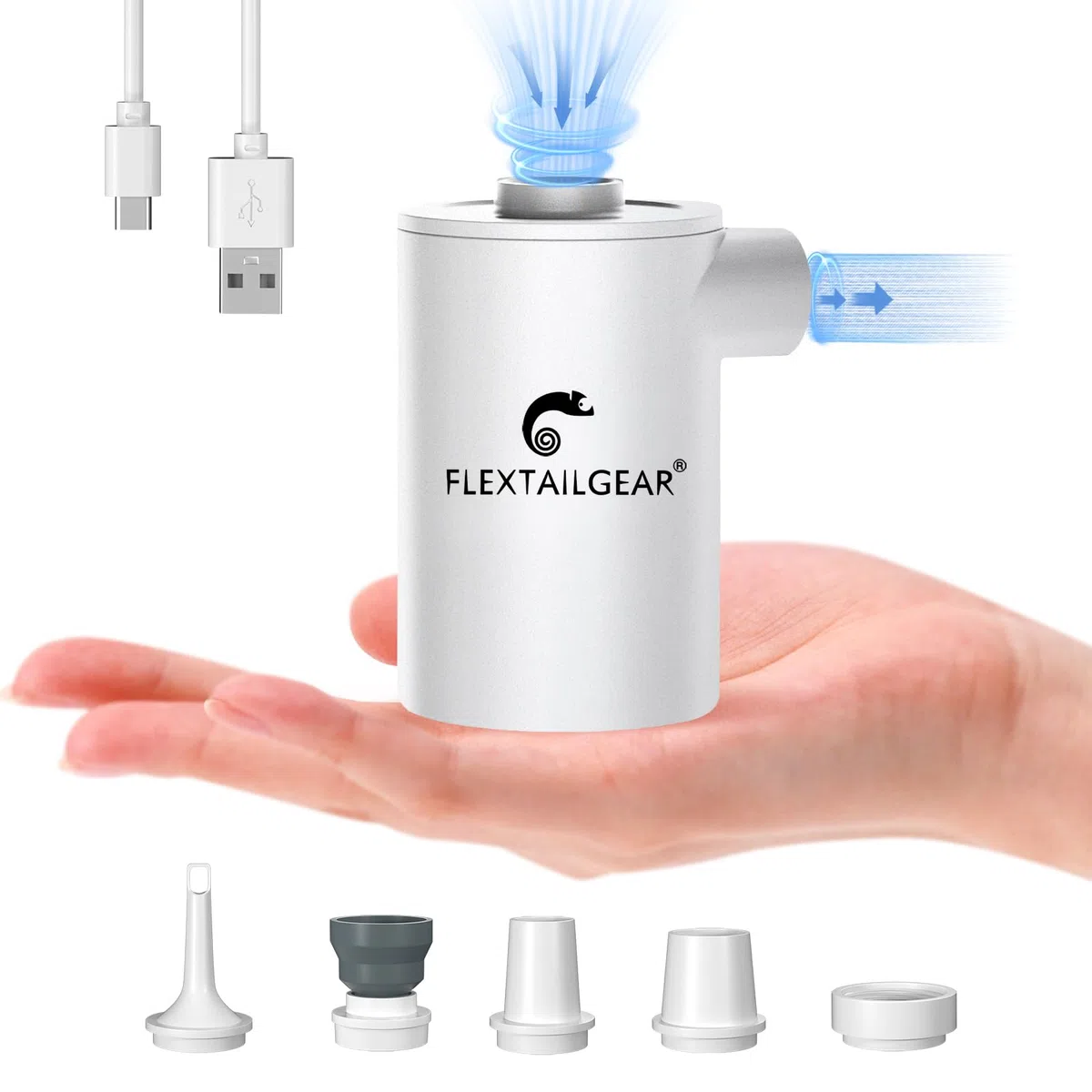 FLEXTAILGEAR MAX Pump 2020 Bomba de Aire portátil con batería Recargable de 3600 Ma USD inflado desinflado rápidos Utilizado para colchón de Aire Juguetes de Piscina círculo de natación