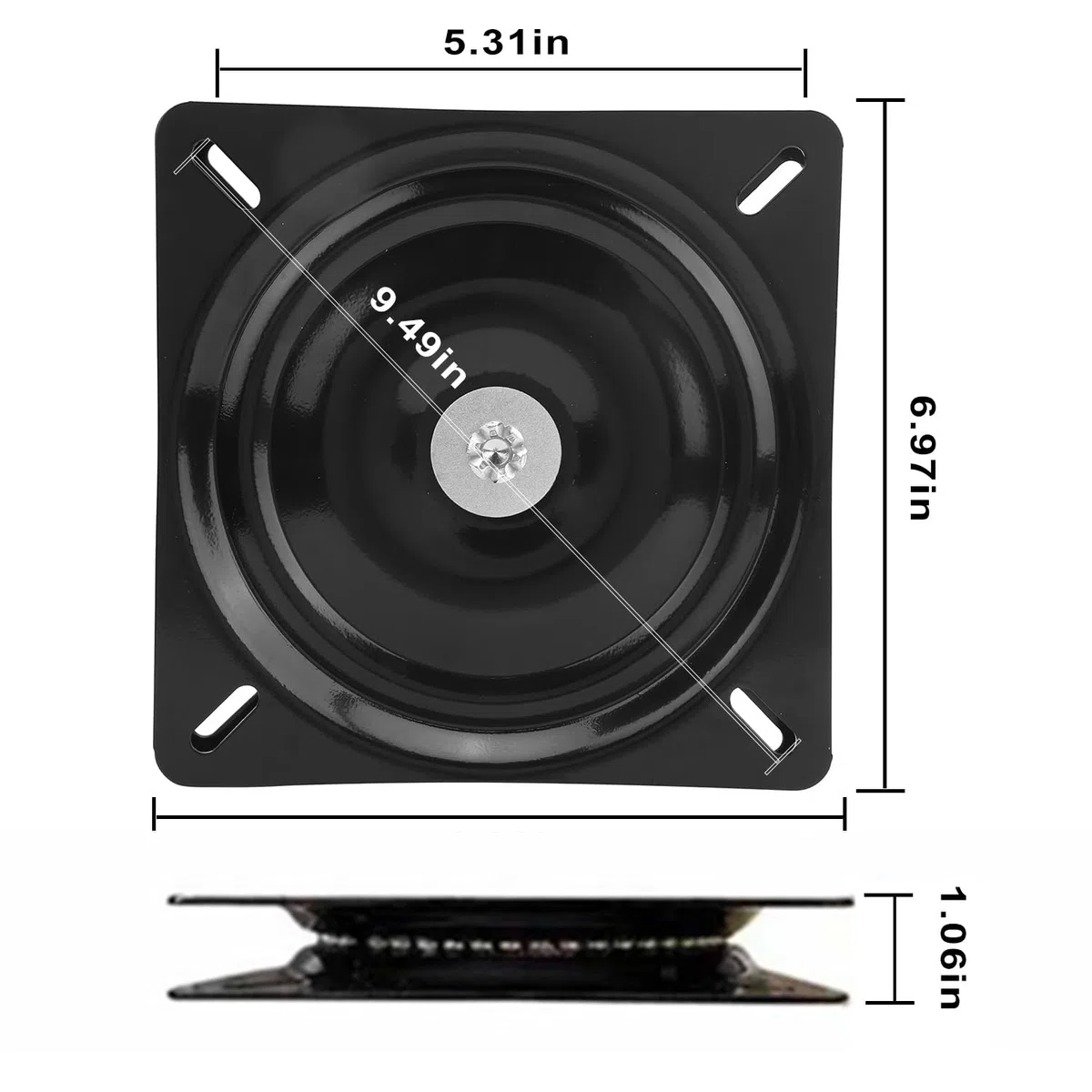 Tissting Base Giratoria de Asiento de 7 Pulgadas, Placa de Montaje de Asiento Giratorio de 360 ​​Grados Accesorio de Hardware de Acero Inoxidable Recubierto de EDC para Yate Marino
