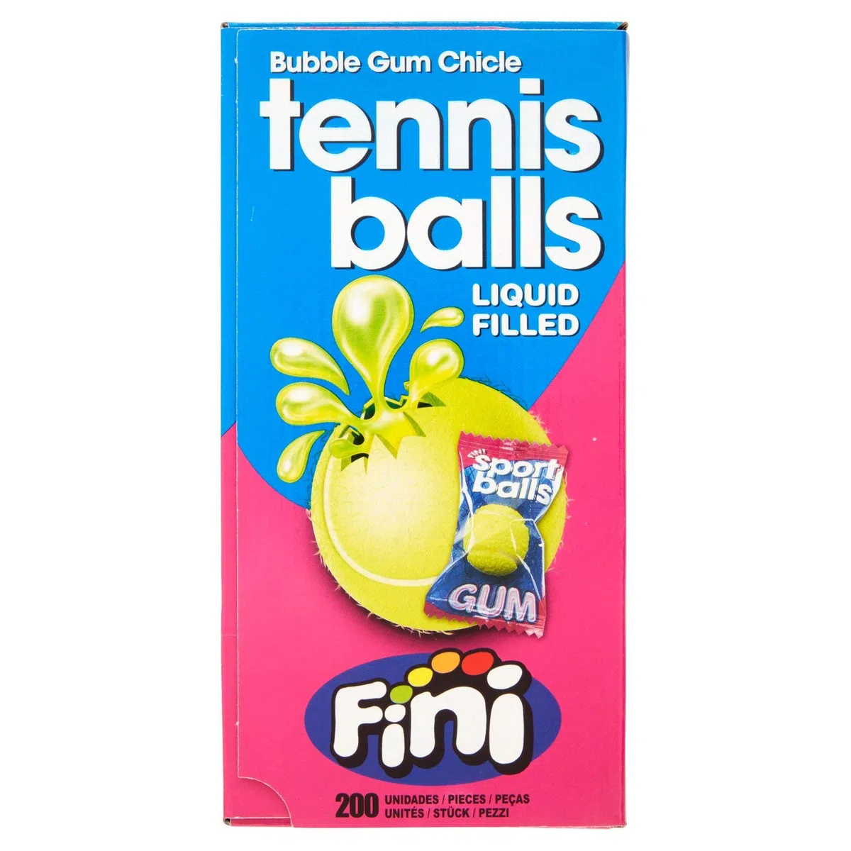 Fini Tennis Balls Gum caja 200 unidades.