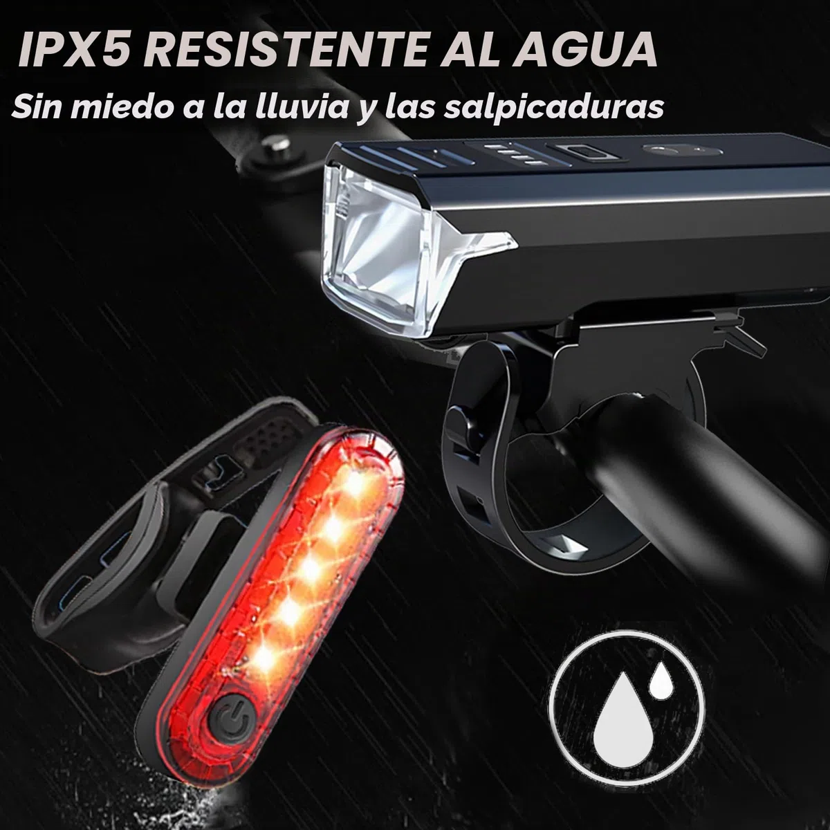 Luces de bicicleta recargables USB, luces LED potentes súper luminosas 2000 lúmenes luz bicicleta delantera y trasera, impermeable IPX5 juego de luces para bicicleta para carretera y