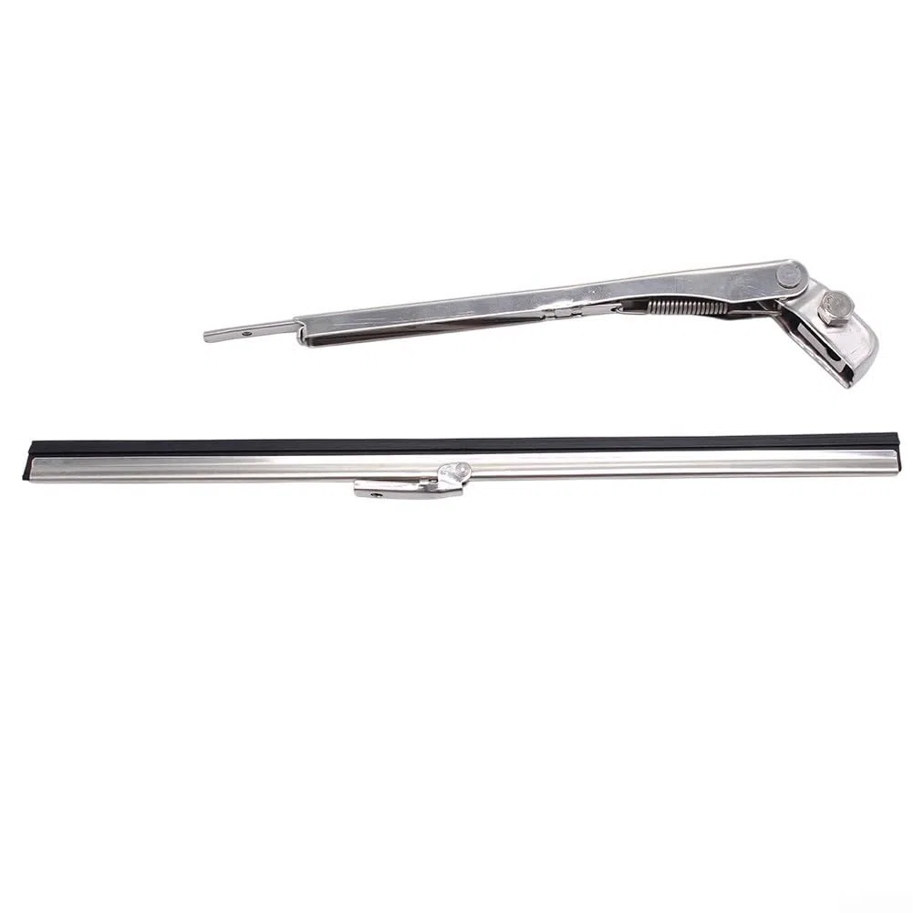 Gdfnmogo Juego de limpiaparabrisas de acero inoxidable de 11 pulgadas para barco de calle Hot Rod, kit de repuesto de limpiaparabrisas de acero inoxidable