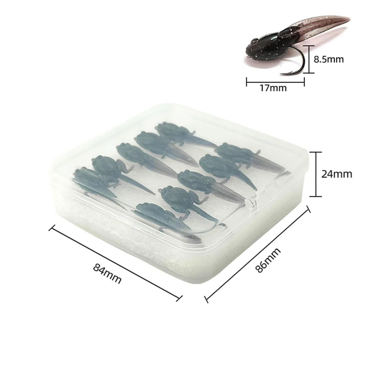 10 Señuelos de Pesca Artificiales con Forma de Renacuajo, Portátiles Y Fáciles de Usar, para Trucha, Aparejos de Pesca Al Aire Libre.