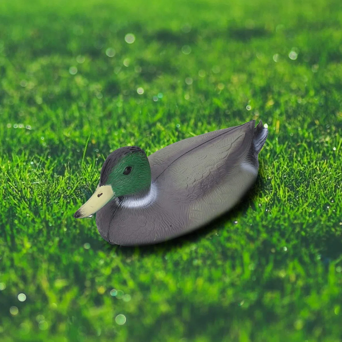 Pato de Plástico, Pato Señuelo Flotante de Simulación Artificial, Detalles Finos, Macho de 34,5x13 Cm para Jardín, Decoración de Piscinas, Uso de Cebo de Caza, con