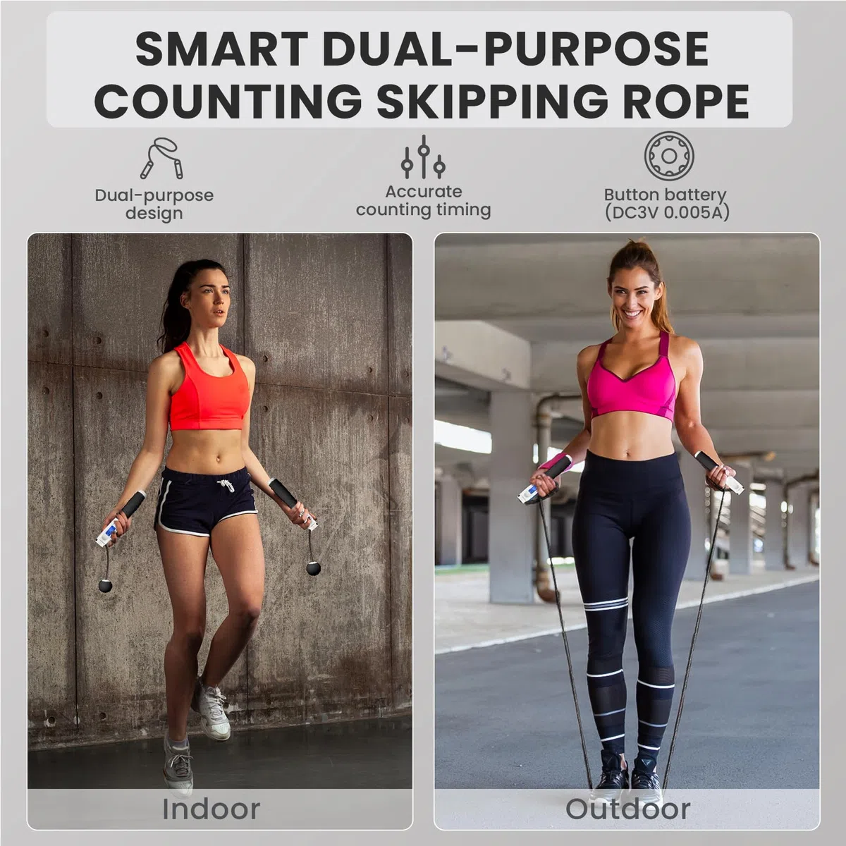 Uten Cuerda para Saltar, con Temporizador y Contador de Calorías, Cuerda para Saltar Inalámbrica, Longitud Ajustable, 3m, Mango Antideslizante, para Fitness, Entrenamiento