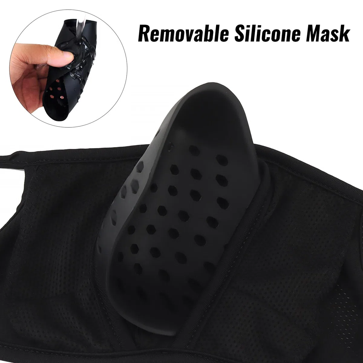 Qavctw Tactical Shooting Mask, Folding Airsoft Silicone Mask, Breathable, Free Ear, Half Face, Mesh, Military Mask for Shooting, Horse Riding, Climbing, Paintball, Hunting, Games