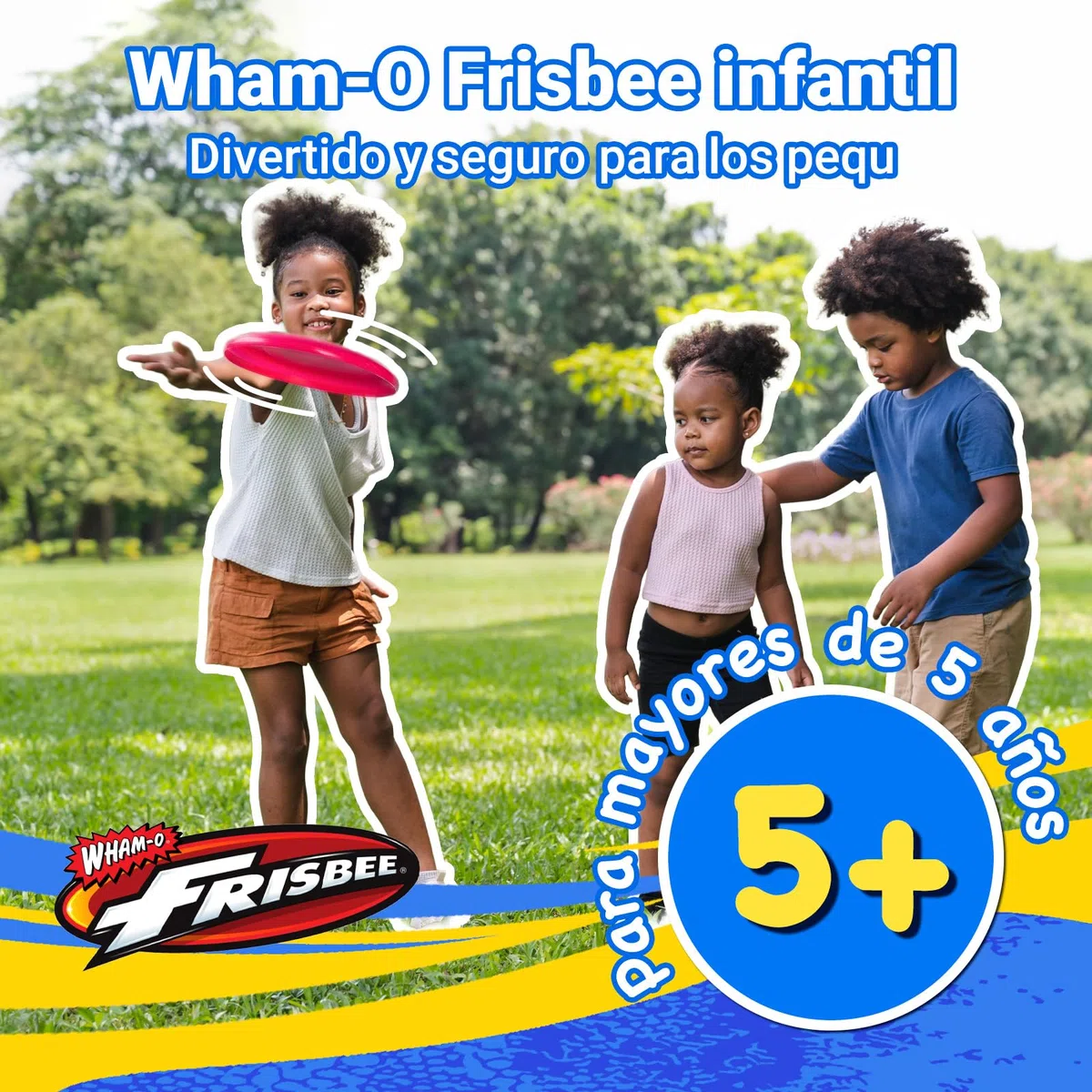 Wham-O Frisbee Go Paquete de 6 Discos Voladores, 22.86 cm Juego de Juguetes Coloridos y Ligeros para Principiantes Niños Niñas de 5+ Años para Exteriores Playa Parque Patio - 70g