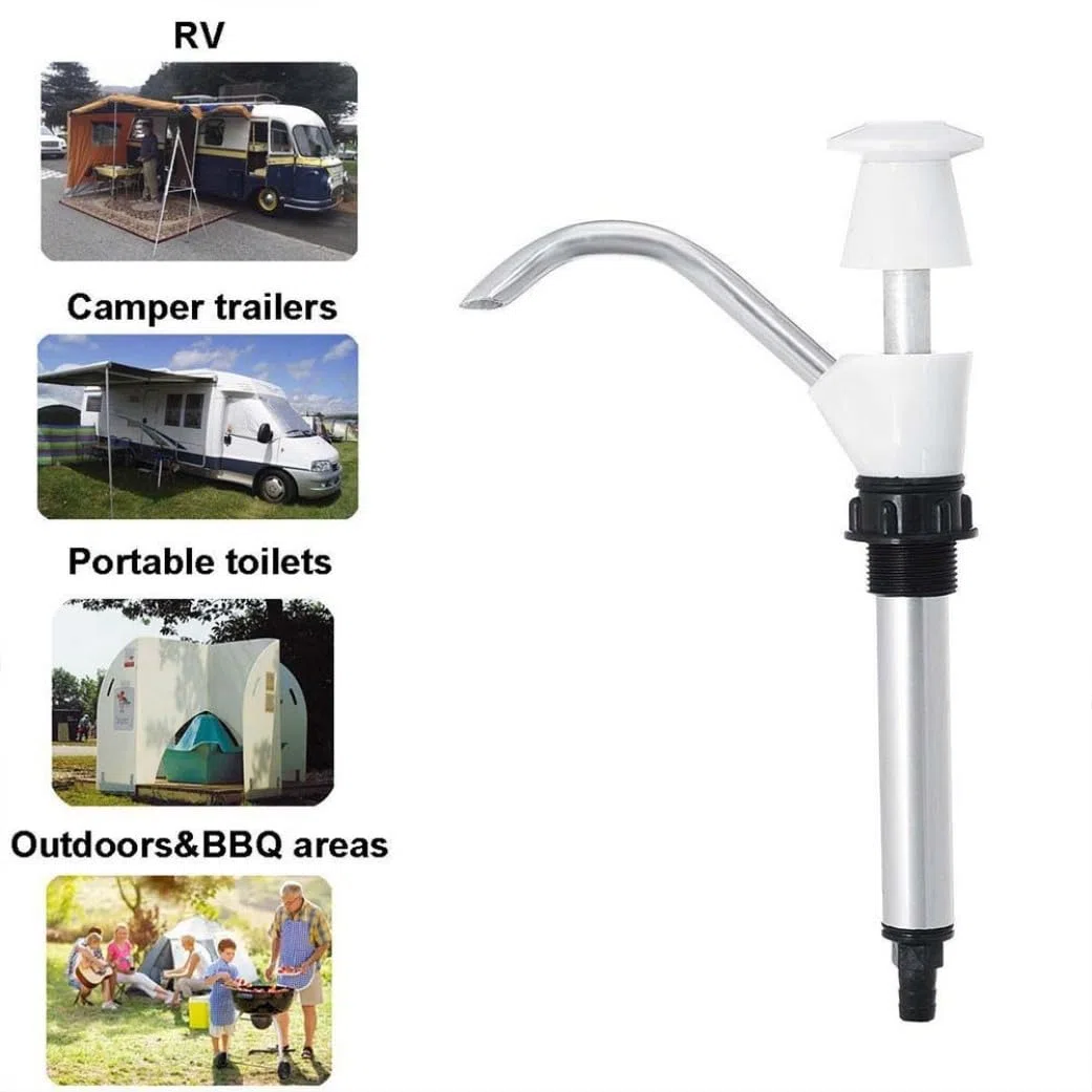 Grifo con bomba manual |.Grifo de bomba Manual de agua del fregadero de doble acción para Camping, remolque, autocaravana, herramienta de bombeo de repuesto