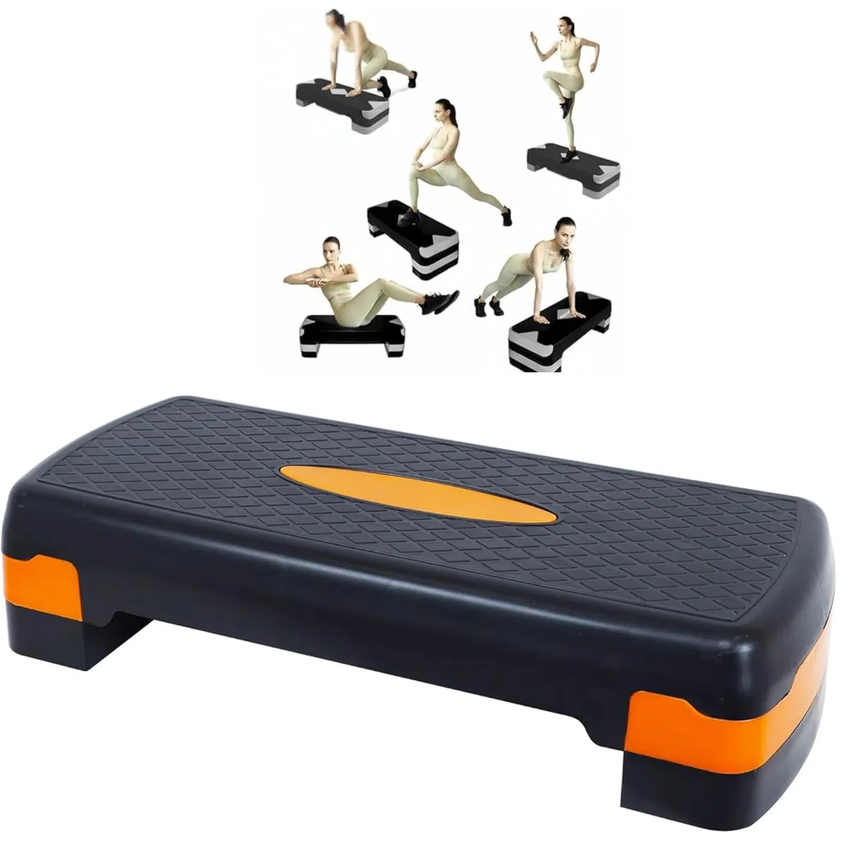 Plataforma Step Fitness Ajustable con 2 Niveles | Steps Aerobic Antideslizante para Ejercicio en Casa y Gimnasio | Banco Step Fitnes para Cardio, Perder Grasa y Entrenamiento en Casa