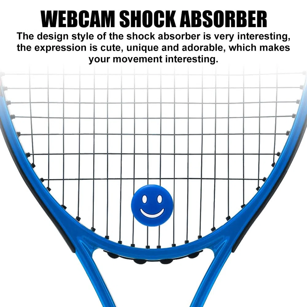 24 Piezas Antivibradores Tenis Silicona Smiley Amortiguador Raqueta Tenis Amortiguador para Raquetas de Squash Amortiguador de Raqueta de Tenis de Happy Face para Jugadores de Tenis