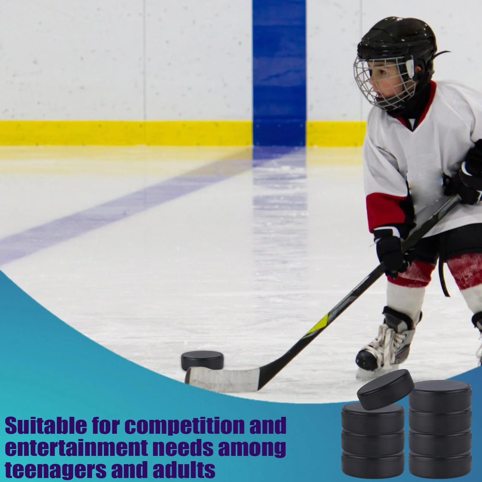 PEUTIER 8 Uds Discos de Hockey sobre Hielo, Diámetro 7,5cm / Grosor 2,5cm, Ligeros Discos de Hockey de Espuma para Práctica y Entrenamiento Clásico, Interior (Negro)