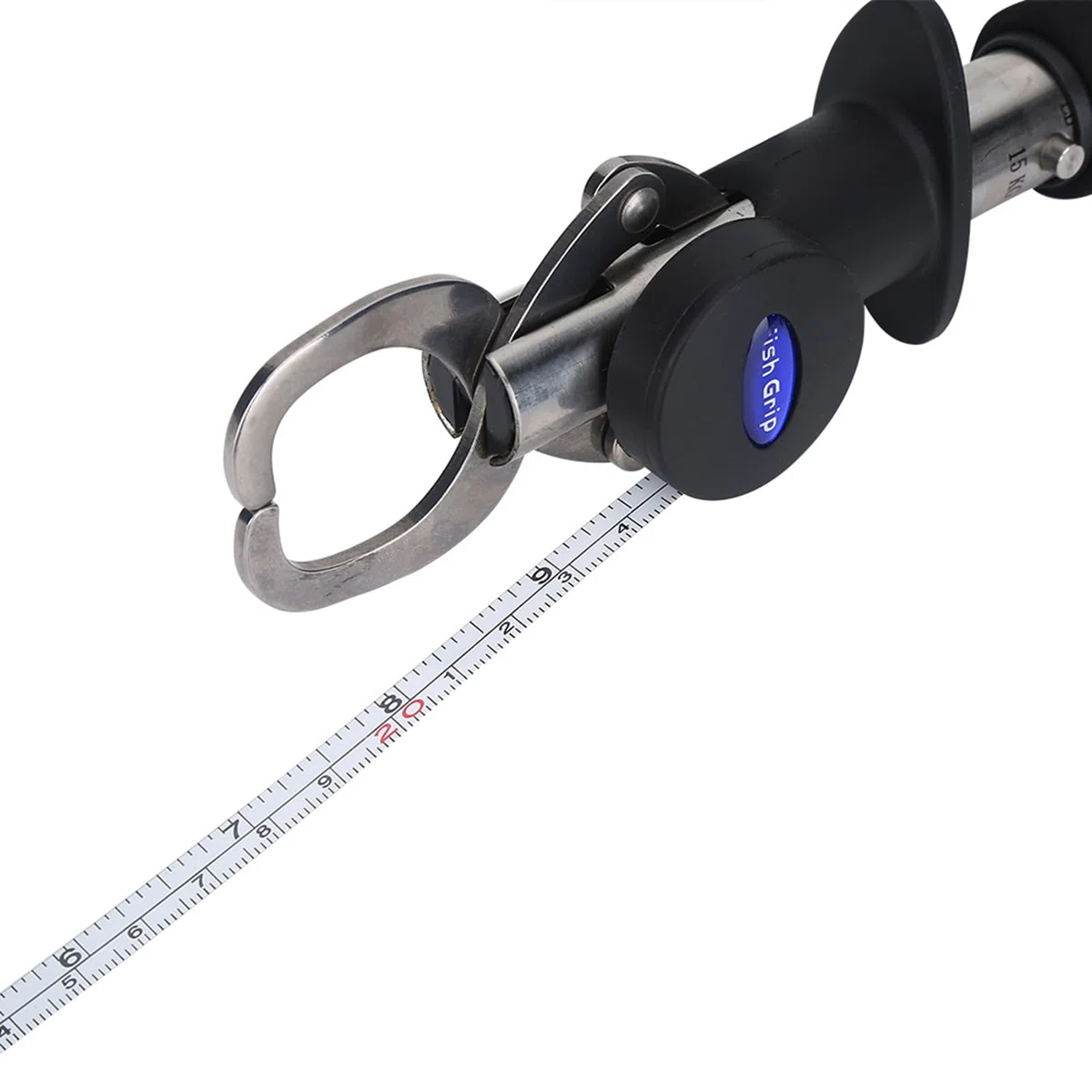 Pinza de pesca de acero inoxidable Soporte de agarre de pescado Capturador de labios de pescado con 15 kg de báscula y cinta métrica Accesorio de pesca