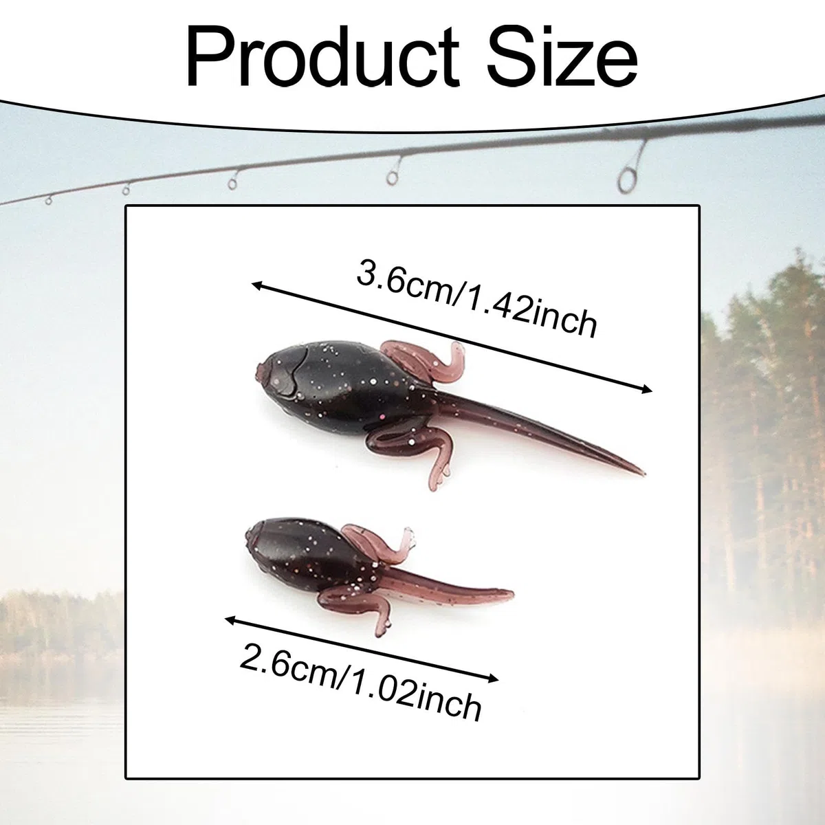 10 Señuelos de Pesca Artificiales con Forma de Renacuajo, Portátiles Y Fáciles de Usar, para Trucha, Aparejos de Pesca Al Aire Libre.