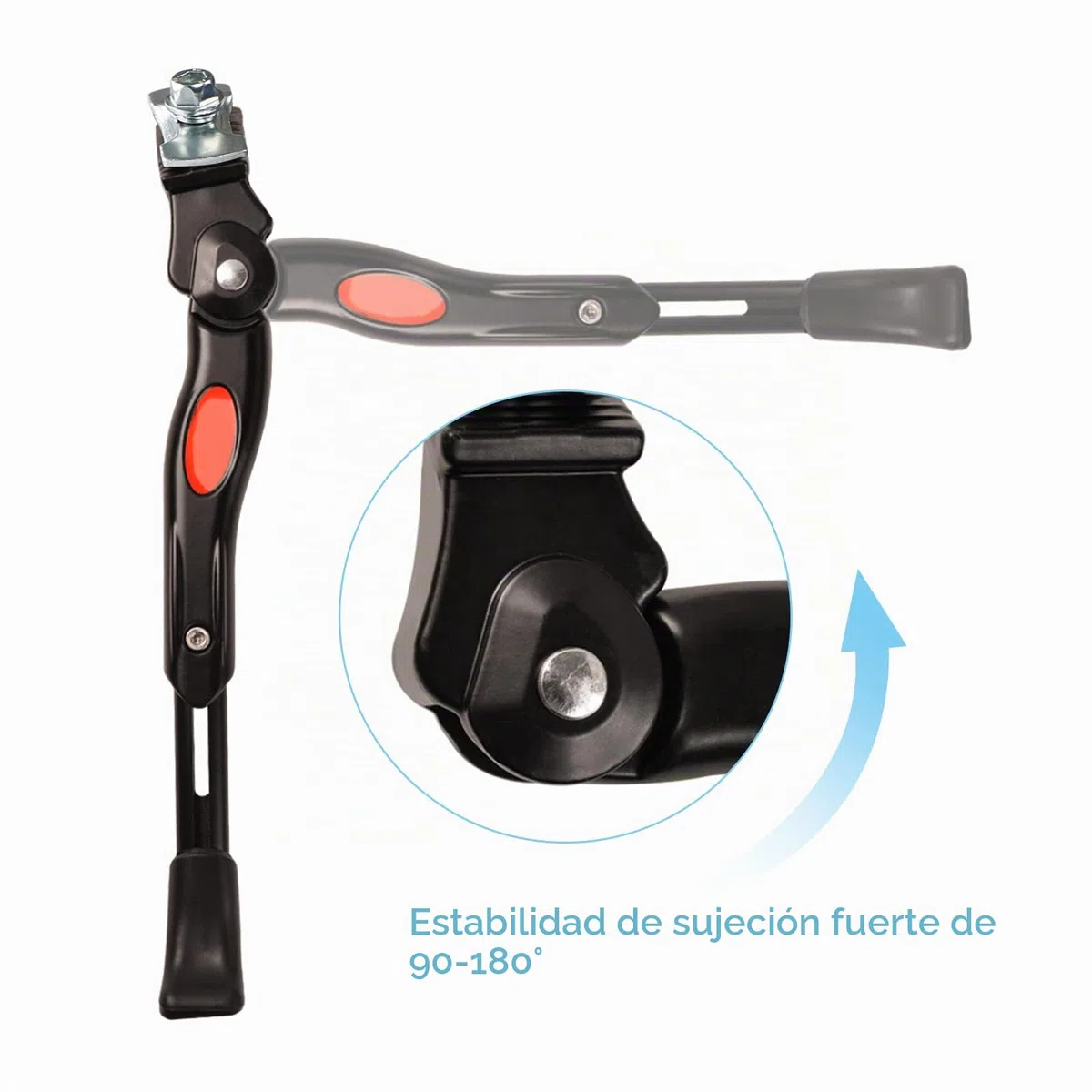 DEWEL Patas de Cabra para Bicicleta, Caballete Bicicletas de Ajustable de 16-20 Pulgadas, Aleación de Aluminio, con Pies Intercambiables para Carretera, Montaña y BMX
