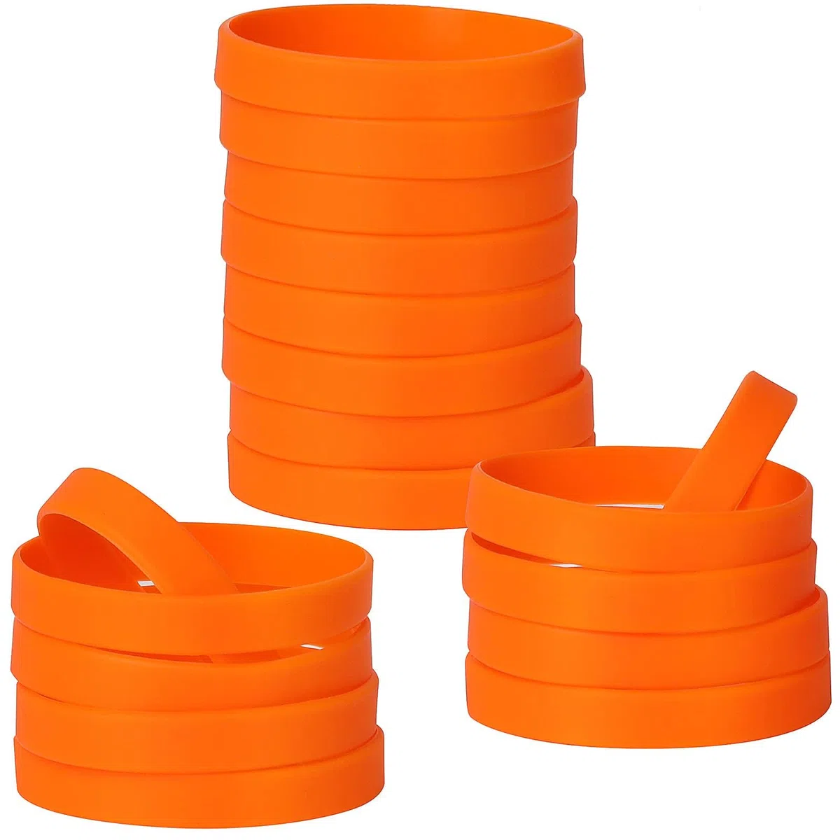 50 pcs pulseras elásticas de silicona, pulseras de goma personalizables para fiestas deportivas escolares