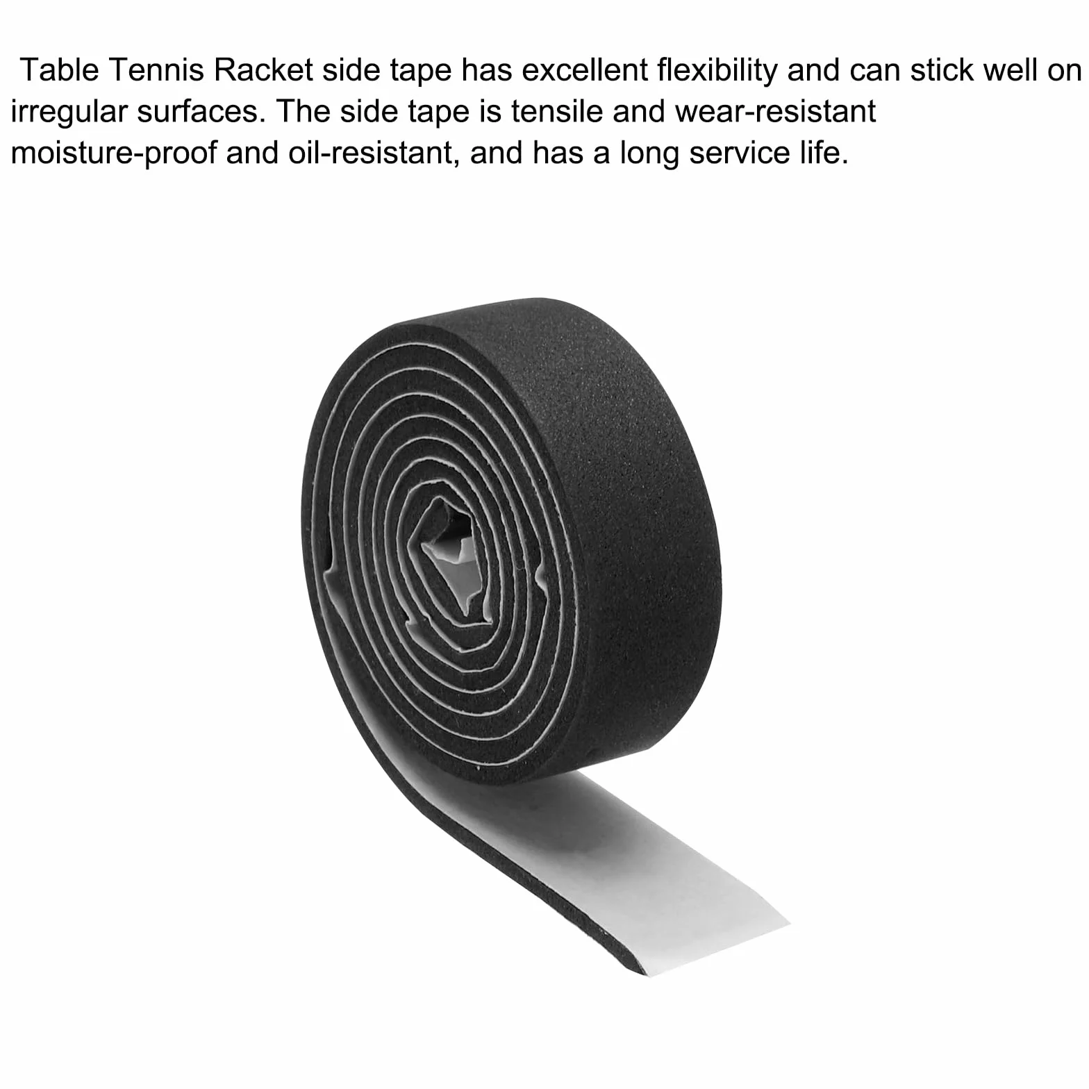 PATIKIL Cinta Lateral de Tenis de Mesa de 18", Paquete de 10 Cintas de Borde para Proteger los Bordes de las Gomas y la Pala de las Raquetas, Negro, Rojo