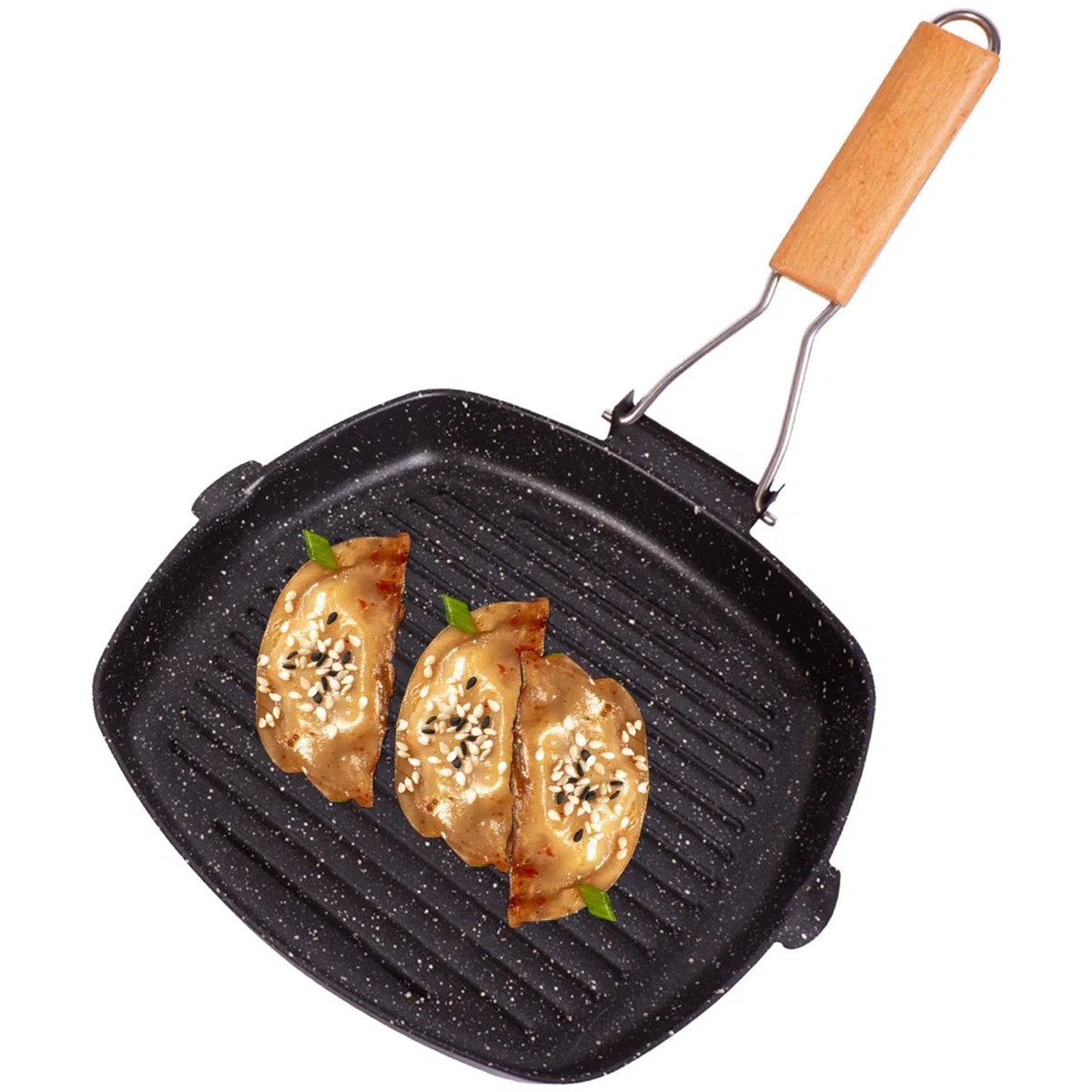Sartén Antiadherente - Utensilios De Cocina Antiadherentes, Utensilios De Cocina Ligeros Para Campamento | Sartén Antiadherente Con Mango Plegable, Equipo De Cocina Al Aire Libre Para Cocinar Filete D