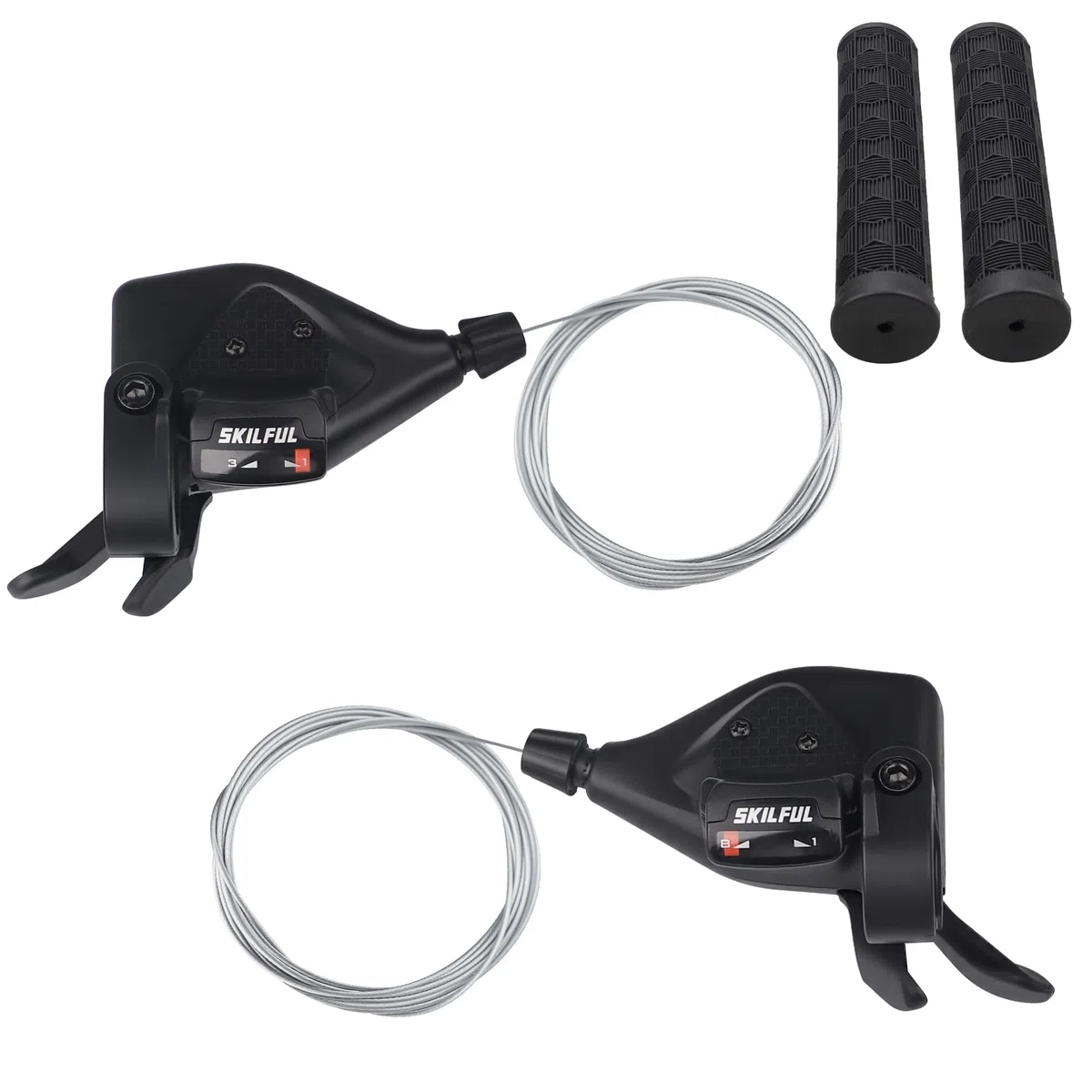 ZUKKA 1 par de palancas de cambio para bicicleta, 3 x 8, 24 velocidades, palanca de freno para bicicleta de montaña, bicicleta de carretera, MTB, BMX, color negro