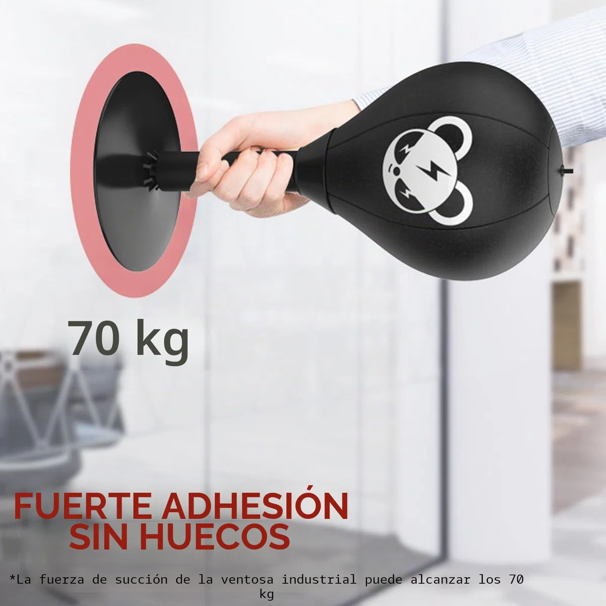 Bolsa de boxeo para escritorio, con ventosas potentes, antiestrés, punching ball, oficina de pie, regalo divertido para chef, colega, amigos, negro, 17,7 x 40 cm