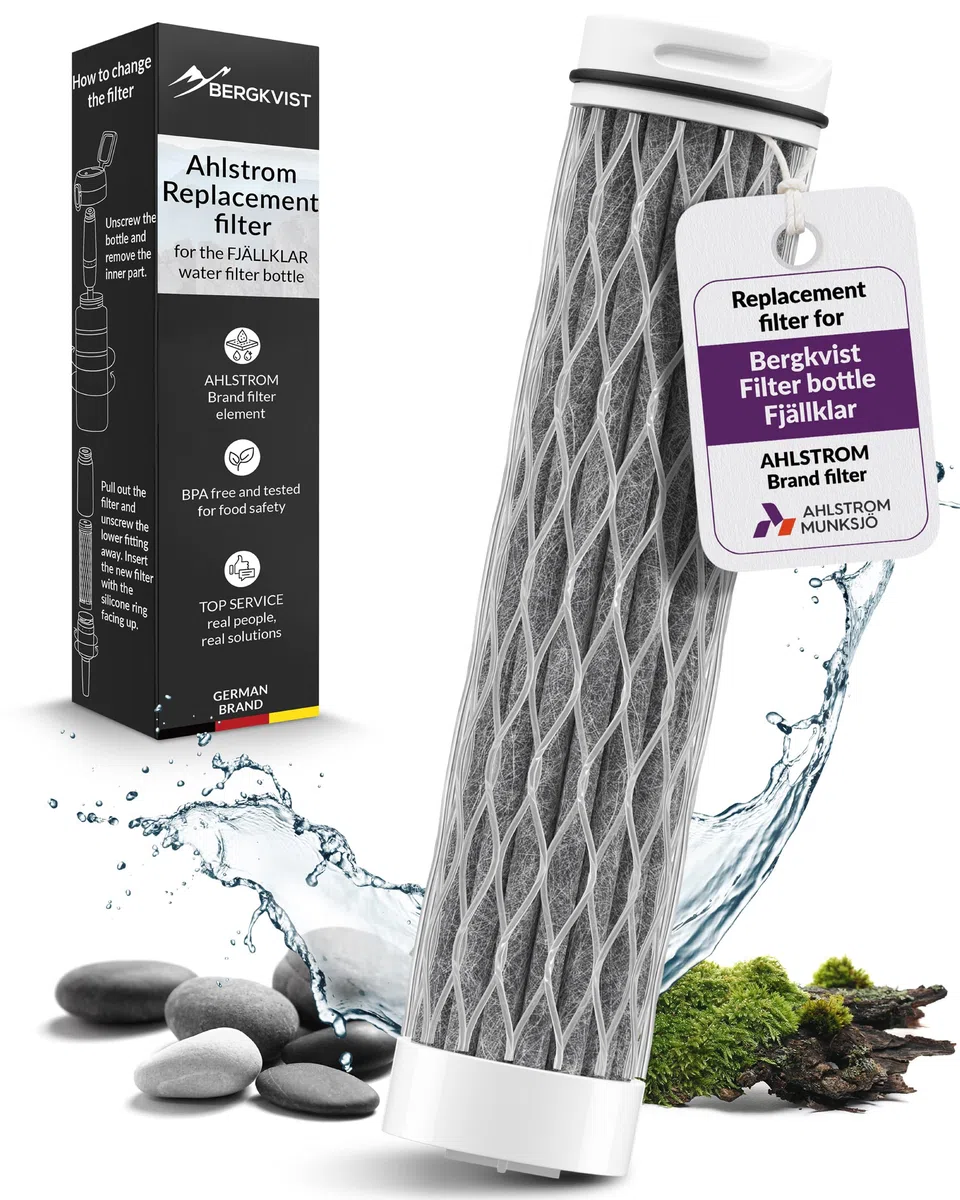Filtro de repuesto para la BERGKVIST® botella para exteriores FJÄLLKLAR | Filtro AHLSTROM® para agua potable limpia, 500 ml y 1 l