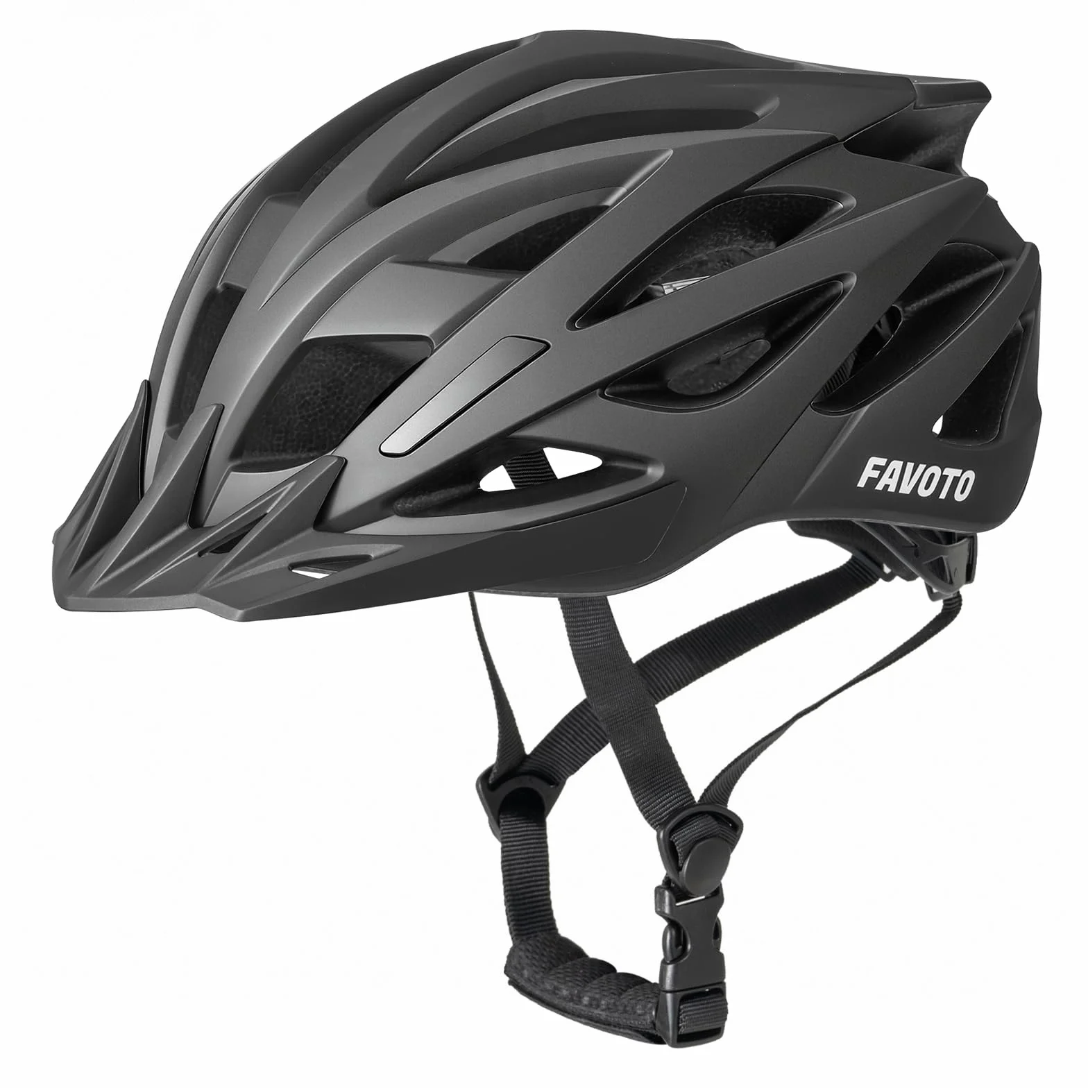 Favoto Casco de Bicicleta para Adultos Ligero – Casco de Ciclismo Transpirable para Hombre y Mujer, Carretera y MTB, Antigolpes, Talla Ajustable L 59-61 cm, Negro