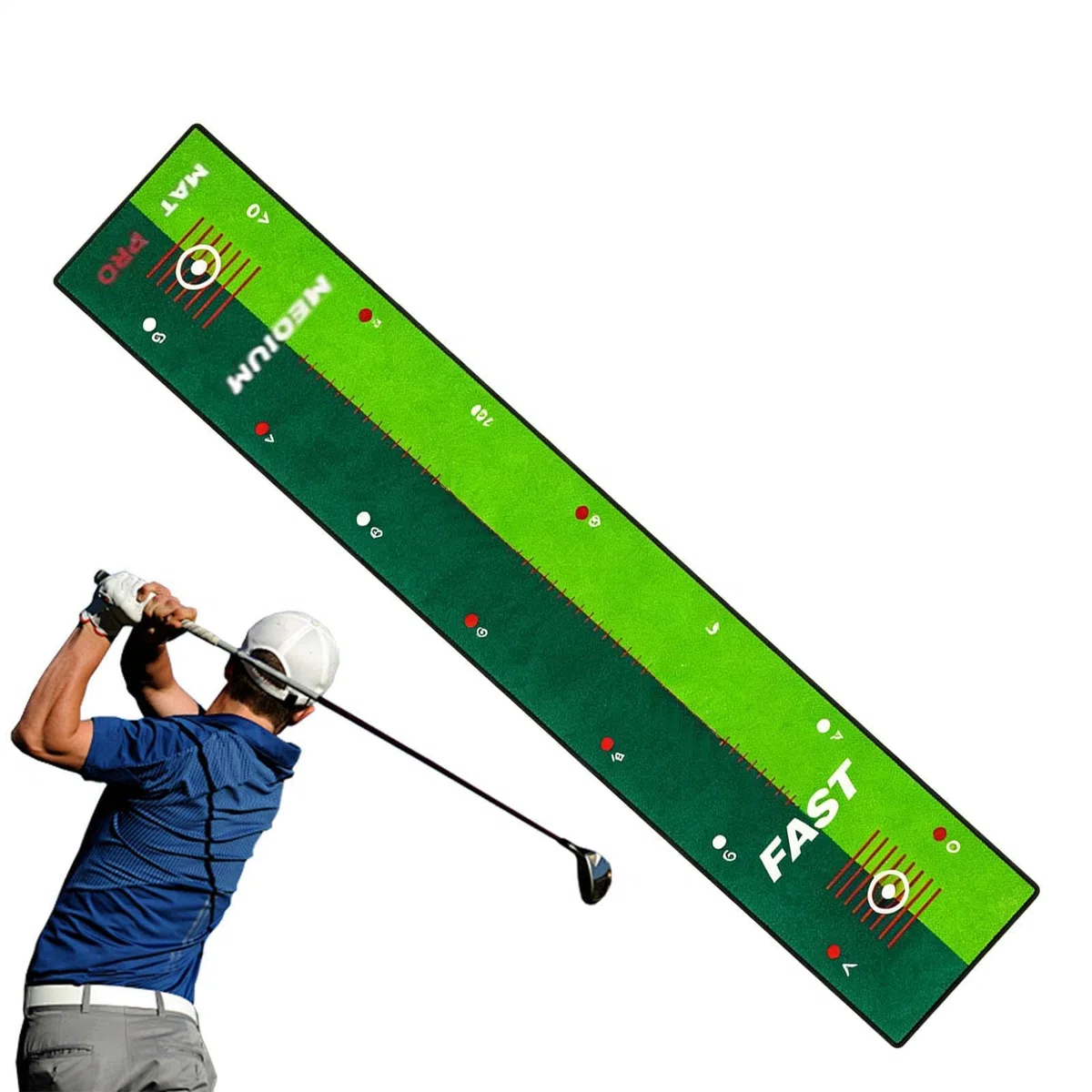 Putting Green – Entrenamiento portátil al aire libre – Interior Putting Green para practicar – para patio trasero, casa, campo de conducción, parque infantil, viajes, juegos deportivos, hombres