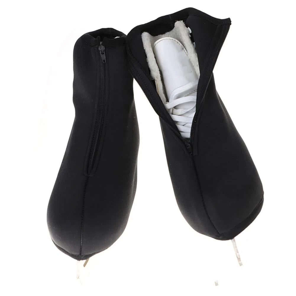 Fundas protectoras de neopreno para botas de patinaje sobre hielo, con forro polar térmico, para patines de hockey y patines en interiores y exteriores, antiarañazos, resistentes al